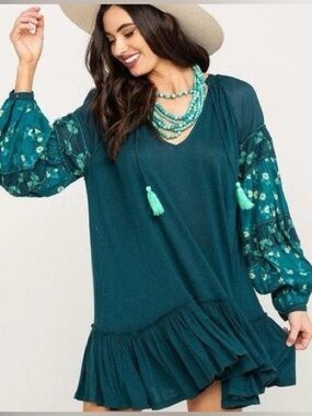 Free People "Mix It Up" Tunic / Jade Combo